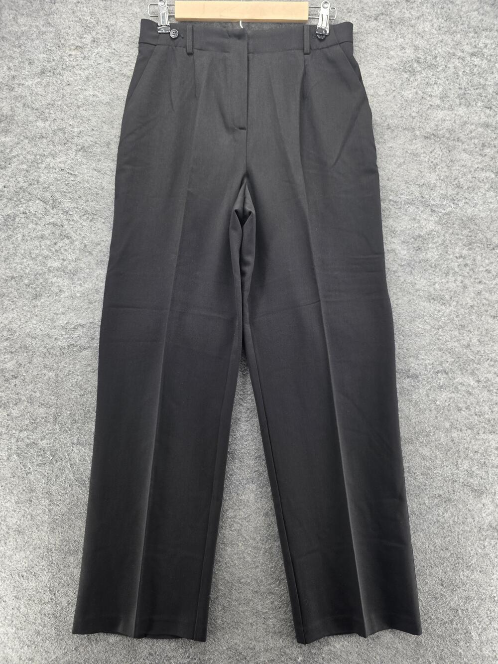 Dialogue Classics Pants Womens 8 Black Dress Slacks Pleated Stretch Trousers